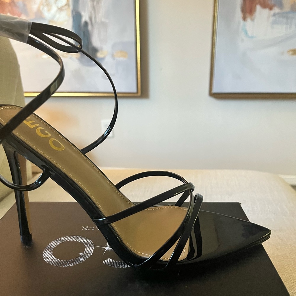 Black patent heels